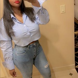 Crop top button up